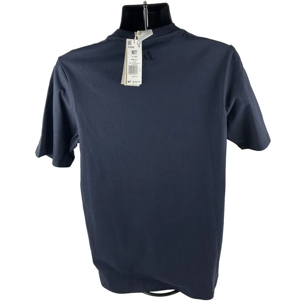 New adidas Mens Big & Tall Size Medium Tall MT T-Shirt Top Navy/White IC9348 NWT